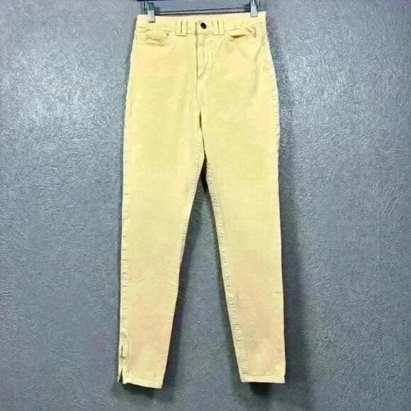 AMERICAN APPAREL Pastel Yellow High Rise Ankle Zip Skinny Pants Women 28 / 29 - Picture 1 of 11